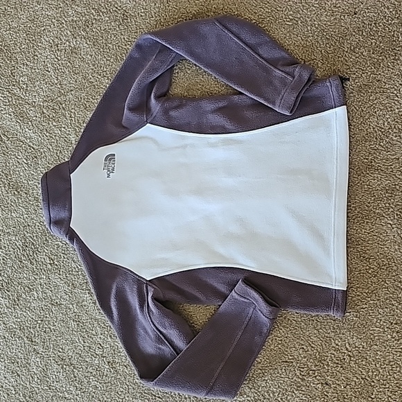 The North Face Fleece Zip Up Jacket Small White Purple - Picture 6 of 6